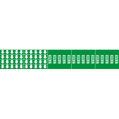 WATER - PIPE MARKER WITH ARROWS - WATER - PIPE MARKER WITH ARROWS, 2.25X13.5, Adhesive Vinyl