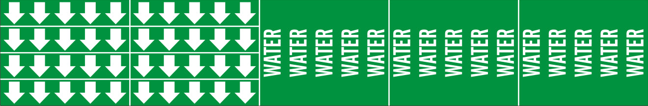 WATER - PIPE MARKER WITH ARROWS - WATER - PIPE MARKER WITH ARROWS, 2.25X13.5, Adhesive Vinyl