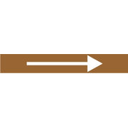 BROWN WITH WHITE ARROW - PIPE MARKER - BROWN WITH WHITE ARROW - PIPE MARKER, 3X24, Adhesive Vinyl