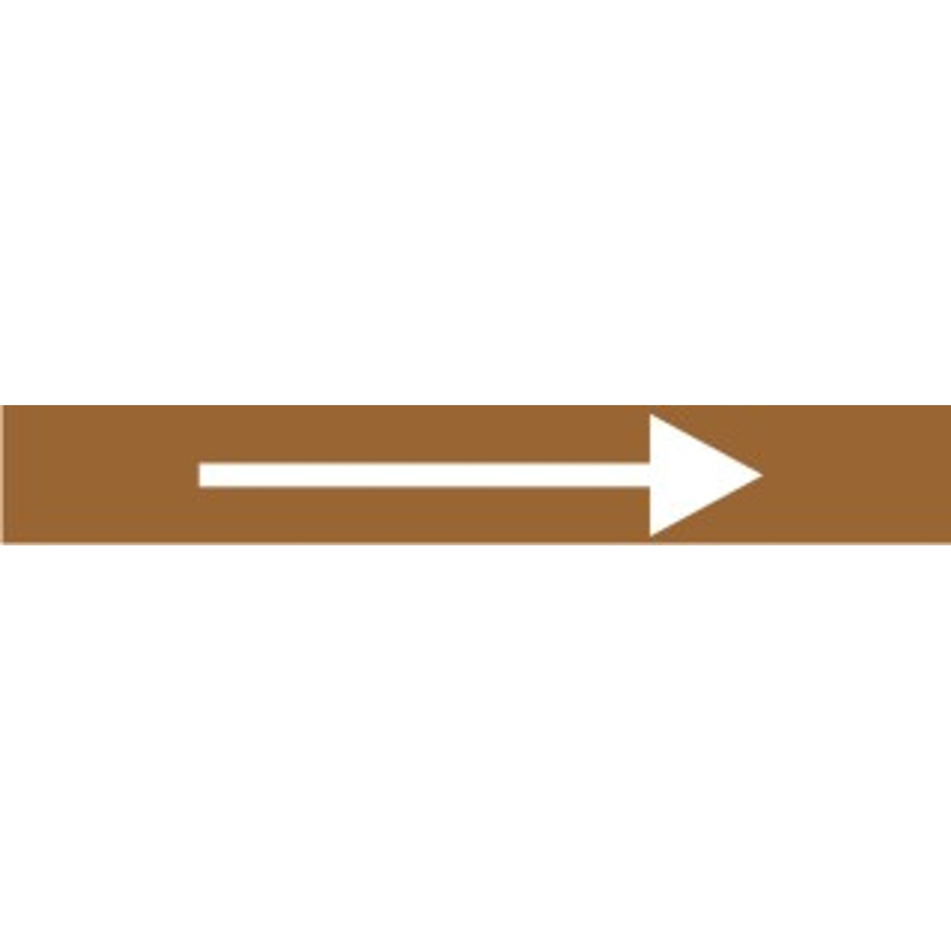BROWN WITH WHITE ARROW - PIPE MARKER - BROWN WITH WHITE ARROW - PIPE MARKER, 3X24, Adhesive Vinyl