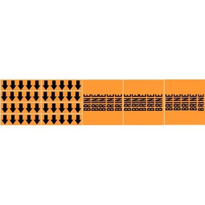 BRINE - PIPE MARKER WITH ARROWS - BRINE - PIPE MARKER WITH ARROWS, 2.25X13.5, Adhesive Vinyl