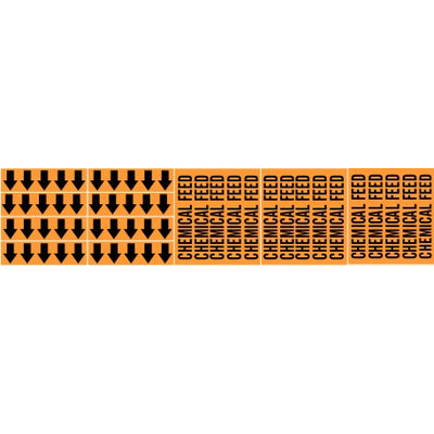 CHEMICAL FEED - PIPE MARKER WITH ARROWS - CHEMICAL FEED - PIPE MARKER WITH ARROWS, 2.25X13.5, Adhesive Vinyl