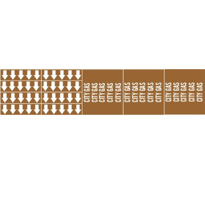 CITY GAS - PIPE MARKER WITH ARROWS - CITY GAS - PIPE MARKER WITH ARROWS, 2.25X13.5, Adhesive Vinyl