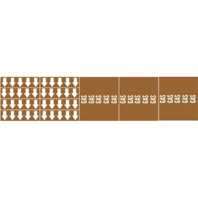 GAS - PIPE MARKER WITH ARROWS - GAS - PIPE MARKER WITH ARROWS, 2.25X13.5, Adhesive Vinyl
