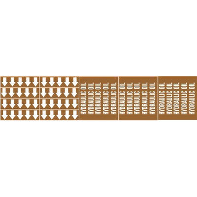 HYDRAULIC OIL - PIPE MARKER WITH ARROWS - HYDRAULIC OIL - PIPE MARKER WITH ARROWS, 2.25X13.5, Adhesive Vinyl