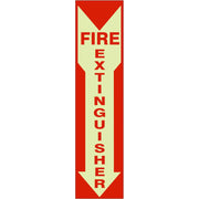 GLOW FIRE EXTINGUISHER DOWN ARROW - GLOW FIRE EXTINGUISHER DOWN ARROW, 4X20, Aluminum Glow