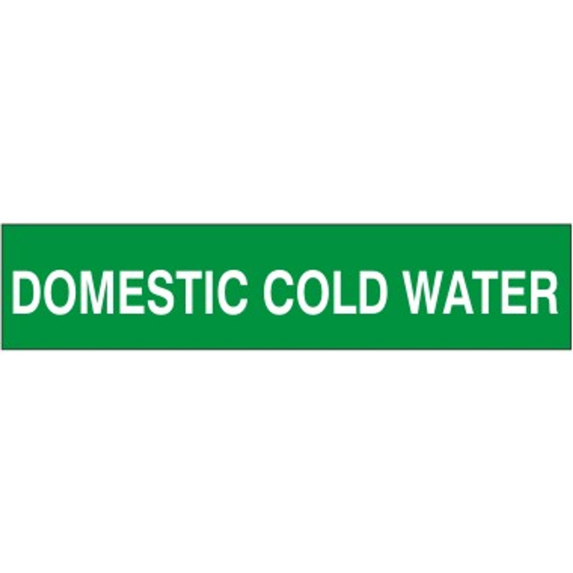 DOMESTIC COLD WATER   PERFORATED ROLL PIPE MARKER - DOMESTIC COLD WATER   PERFORATED ROLL PIPE MARKER, 2”X18Y, Adhesive Vinyl