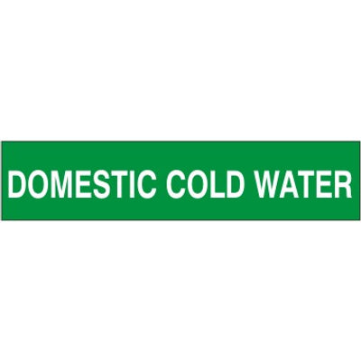 DOMESTIC COLD WATER   PERFORATED ROLL PIPE MARKER - DOMESTIC COLD WATER   PERFORATED ROLL PIPE MARKER, 2”X18Y, Adhesive Vinyl