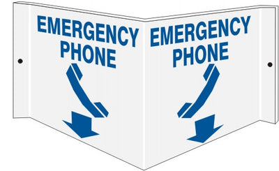 EMERGENCY PHONE PICTO WITH ARROW - PROJECTING WALL SIGN