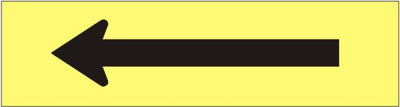 ARROW BLACK ARROW ON YELLOW PRESSURE SENSITIVE DECAL