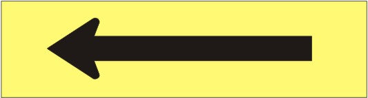 ARROW BLACK ARROW ON YELLOW PRESSURE SENSITIVE DECAL - ARROW BLACK ARROW ON YELLOW PRESSURE SENSITIVE DECAL, 2.25x9, Adhesive Vinyl