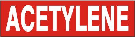 ACETYLENE PRESSURE SENSITIVE DECAL - ACETYLENE PRESSURE SENSITIVE DECAL, 2.25x9, Adhesive Vinyl