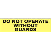 DO NOT OPERATE WITHOUT GUARDS PRESSURE SENSITIVE DECAL - DO NOT OPERATE WITHOUT GUARDS PRESSURE SENSITIVE DECAL, 2.25x9, Adhesive Vinyl