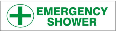 EMERGENCY SHOWER WITH CROSS PICTO PRESSURE SENSITIVE DECAL