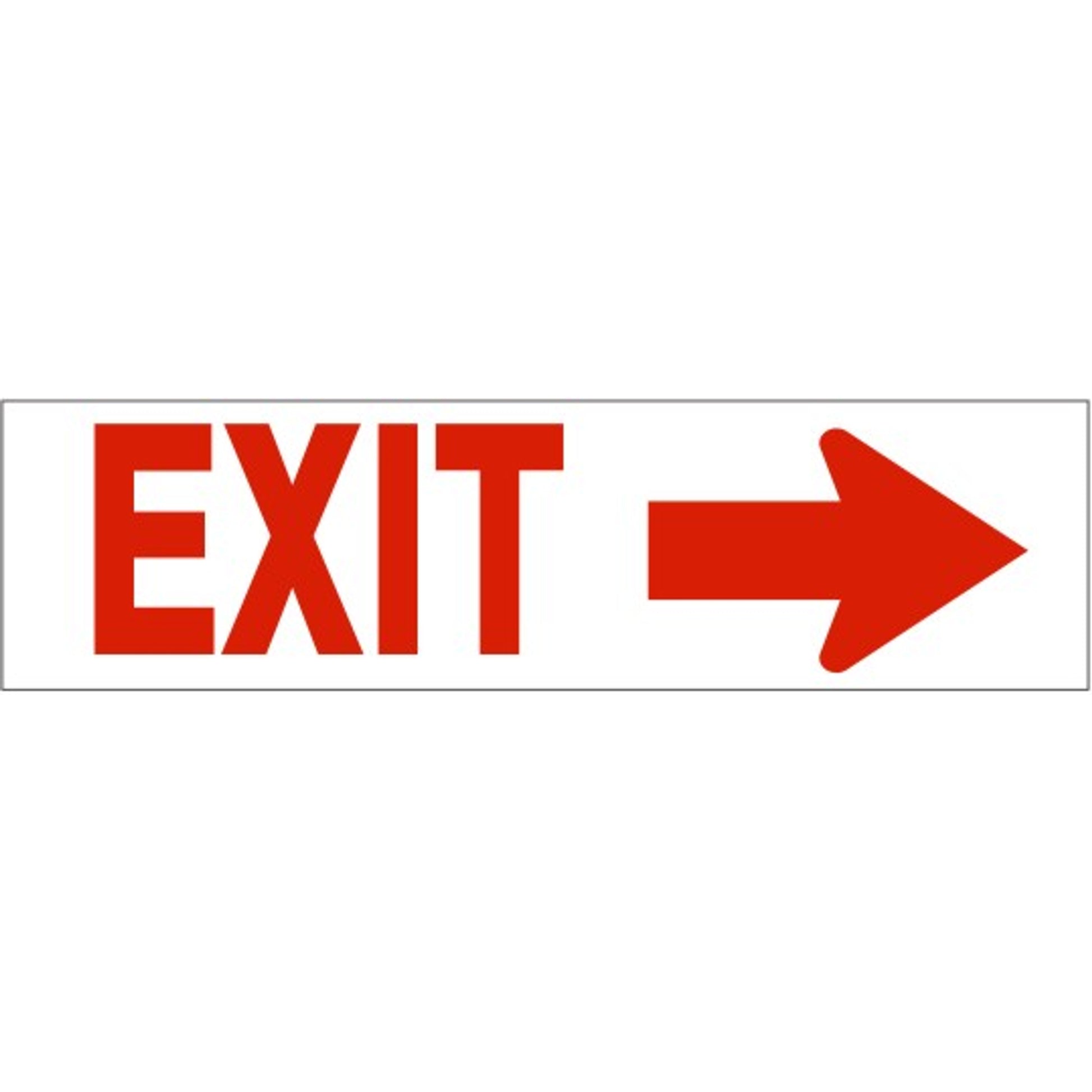 EXIT SIGN WITH RIGHT ARROW - EXIT SIGN WITH RIGHT ARROW, 2.25x9, Adhesive Vinyl