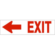 EXIT SIGN WITH LEFT ARROW- RED ARROW - EXIT SIGN WITH LEFT ARROW- RED ARROW, 2.25x9, Adhesive Vinyl