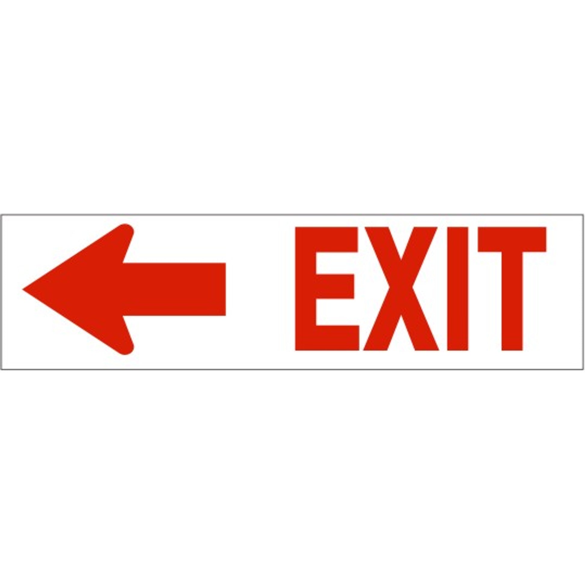 EXIT SIGN WITH LEFT ARROW- RED ARROW - EXIT SIGN WITH LEFT ARROW- RED ARROW, 2.25x9, Adhesive Vinyl