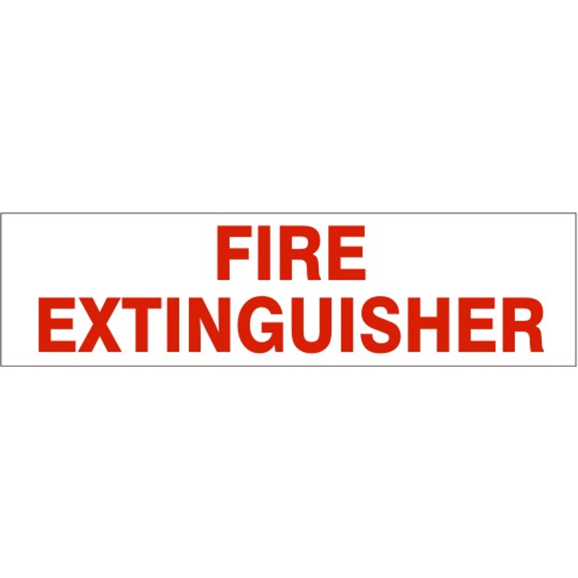 FIRE EXTINGUISHER-RED ON WHITE PRESSURE SENSITIVE DECAL - FIRE EXTINGUISHER-RED ON WHITE PRESSURE SENSITIVE DECAL, 2.25x9, Adhesive Vinyl