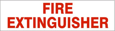 FIRE EXTINGUISHER-RED ON WHITE PRESSURE SENSITIVE DECAL