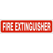 FIRE EXTINGUISHER- WHITE ON RED PRESSURE SENSITIVE DECAL - FIRE EXTINGUISHER- WHITE ON RED PRESSURE SENSITIVE DECAL, 2.25x9, Adhesive Vinyl