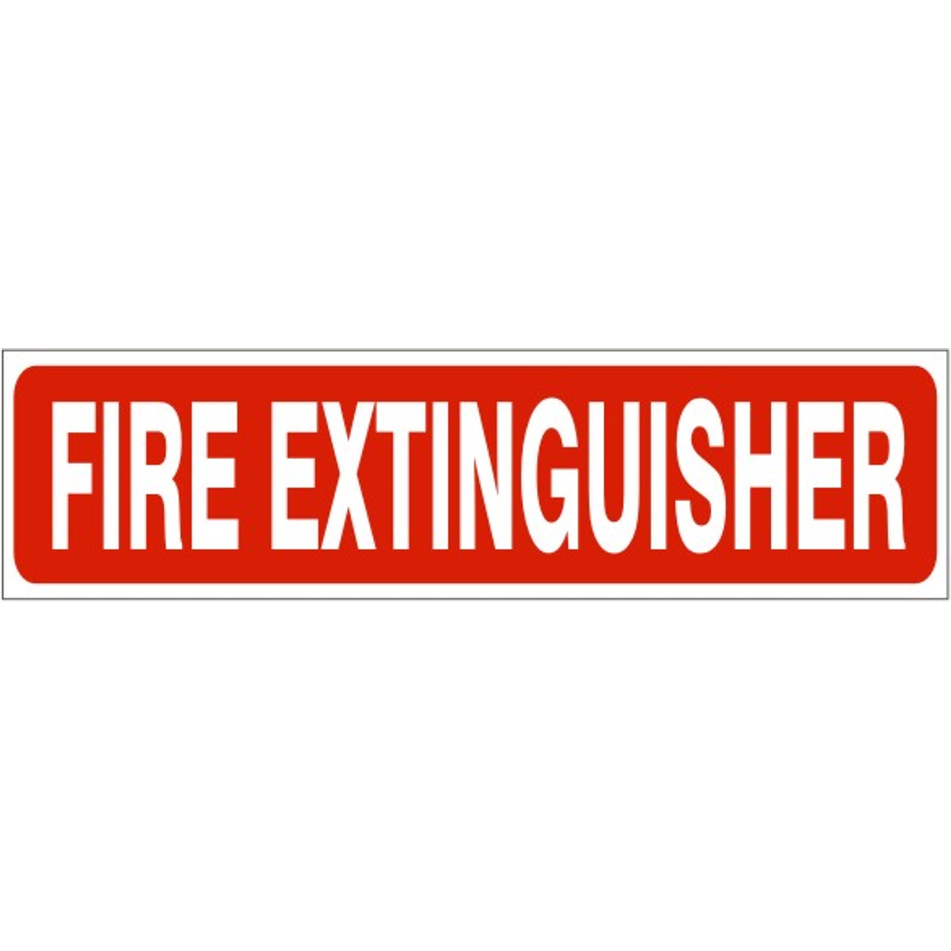 FIRE EXTINGUISHER- WHITE ON RED PRESSURE SENSITIVE DECAL - FIRE EXTINGUISHER- WHITE ON RED PRESSURE SENSITIVE DECAL, 2.25x9, Adhesive Vinyl