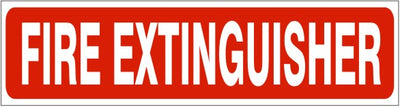 FIRE EXTINGUISHER- WHITE ON RED PRESSURE SENSITIVE DECAL