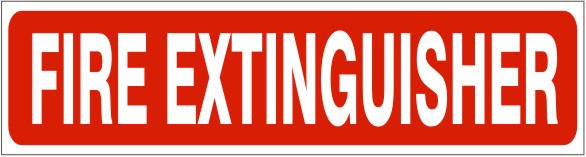 FIRE EXTINGUISHER- WHITE ON RED PRESSURE SENSITIVE DECAL - FIRE EXTINGUISHER- WHITE ON RED PRESSURE SENSITIVE DECAL, 2.25x9, Adhesive Vinyl