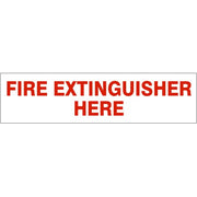 FIRE EXTINGUISHER HERE PRESSURE SENSITIVE DECAL - FIRE EXTINGUISHER HERE PRESSURE SENSITIVE DECAL, 2.25x9, Adhesive Vinyl