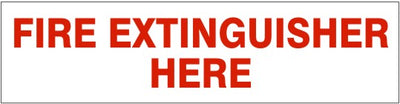 FIRE EXTINGUISHER HERE PRESSURE SENSITIVE DECAL