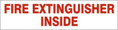 FIRE EXTINGUISHER INSIDE PRESSURE SENSITIVE DECAL