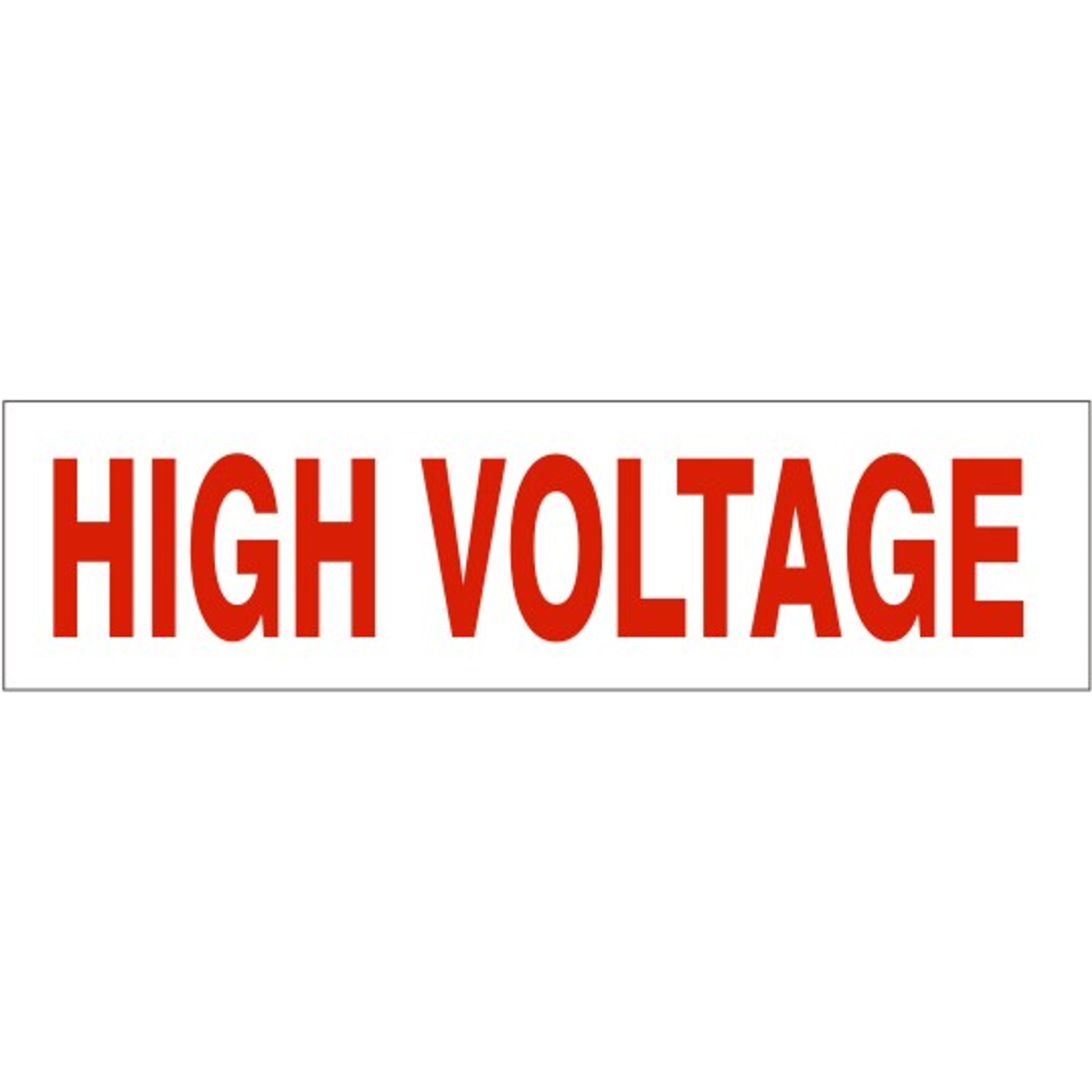 HIGH VOLTAGE PRESSURE SENSITIVE DECAL - HIGH VOLTAGE PRESSURE SENSITIVE DECAL, 2.25x9, Adhesive Vinyl