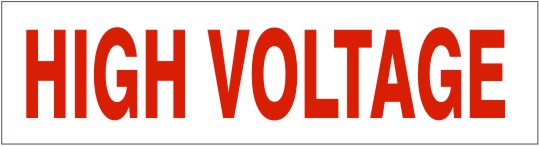 HIGH VOLTAGE PRESSURE SENSITIVE DECAL - HIGH VOLTAGE PRESSURE SENSITIVE DECAL, 2.25x9, Adhesive Vinyl