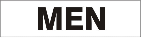 MEN PRESSURE SENSITIVE DECAL - MEN PRESSURE SENSITIVE DECAL, 2.25x9, Adhesive Vinyl
