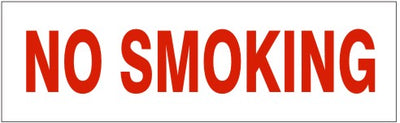 NO SMOKING PRESSURE SENSITIVE DECAL