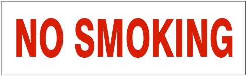 NO SMOKING PRESSURE SENSITIVE DECAL - NO SMOKING PRESSURE SENSITIVE DECAL, 2.25x9, Adhesive Vinyl