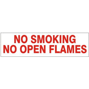 NO SMOKING NO OPEN FLAMES PRESSURE SENSITIVE DECAL - NO SMOKING NO OPEN FLAMES PRESSURE SENSITIVE DECAL, 2.25x9, Adhesive Vinyl