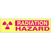 RADIATION SYMBOL RADIATION IN MAGENTA HEADER  HAZARD PRESSURE SENSITIVE DECAL - RADIATION SYMBOL RADIATION IN MAGENTA HEADER  HAZARD PRESSURE SENSITIVE DECAL, 2.25x9, Adhesive Vinyl