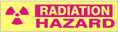 RADIATION SYMBOL RADIATION IN MAGENTA HEADER HAZARD PRESSURE SENSITIVE DECAL