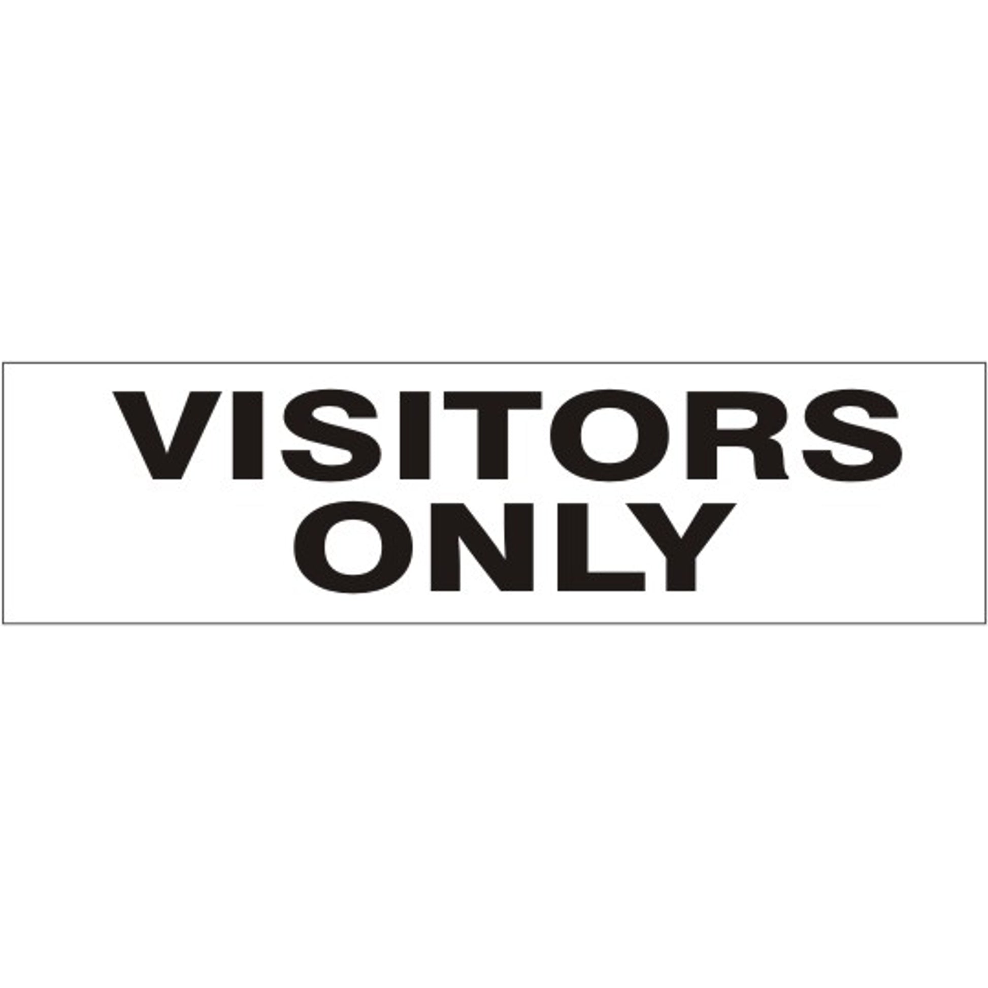 VISITORS ONLY PRESSURE SENSITIVE DECAL - VISITORS ONLY PRESSURE SENSITIVE DECAL, 2.25x9, Adhesive Vinyl