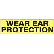 WEAR EAR PROTECTION PRESSURE SENSITIVE DECAL - WEAR EAR PROTECTION PRESSURE SENSITIVE DECAL, 2.25x9, Adhesive Vinyl