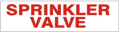 SPRINKLER VALVE PRESSURE SENSITIVE DECAL