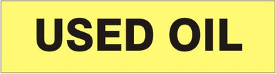 USED OIL PRESSURE SENSITIVE DECAL