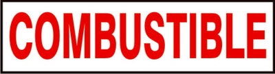 COMBUSTIBLE PRESSURE SENSITIVE DECAL