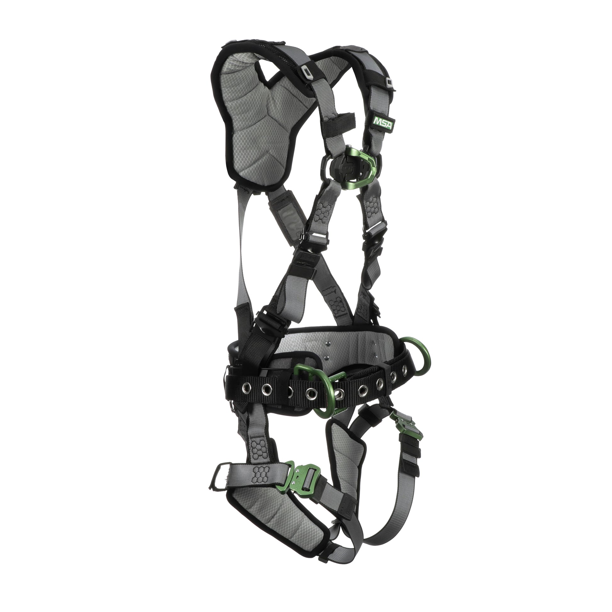 MSA V-FIT Construction Harness w/Back & Side D-Rings - Quick-Connect Leg Straps - Shoulder & Leg Padding - Extra Large - 10195166
