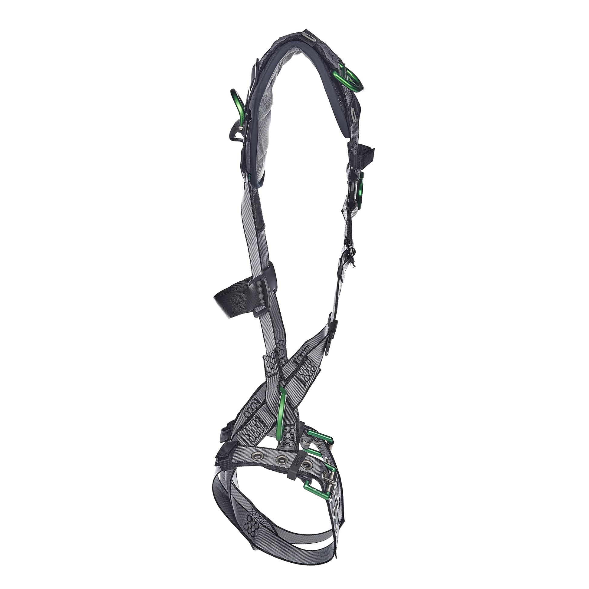 MSA V-FIT Harness w/Back, Front, Side & Shoulder D-Rings - Tongue Buckle Leg Straps - Shoulder Padding - Extra Small - 10194900