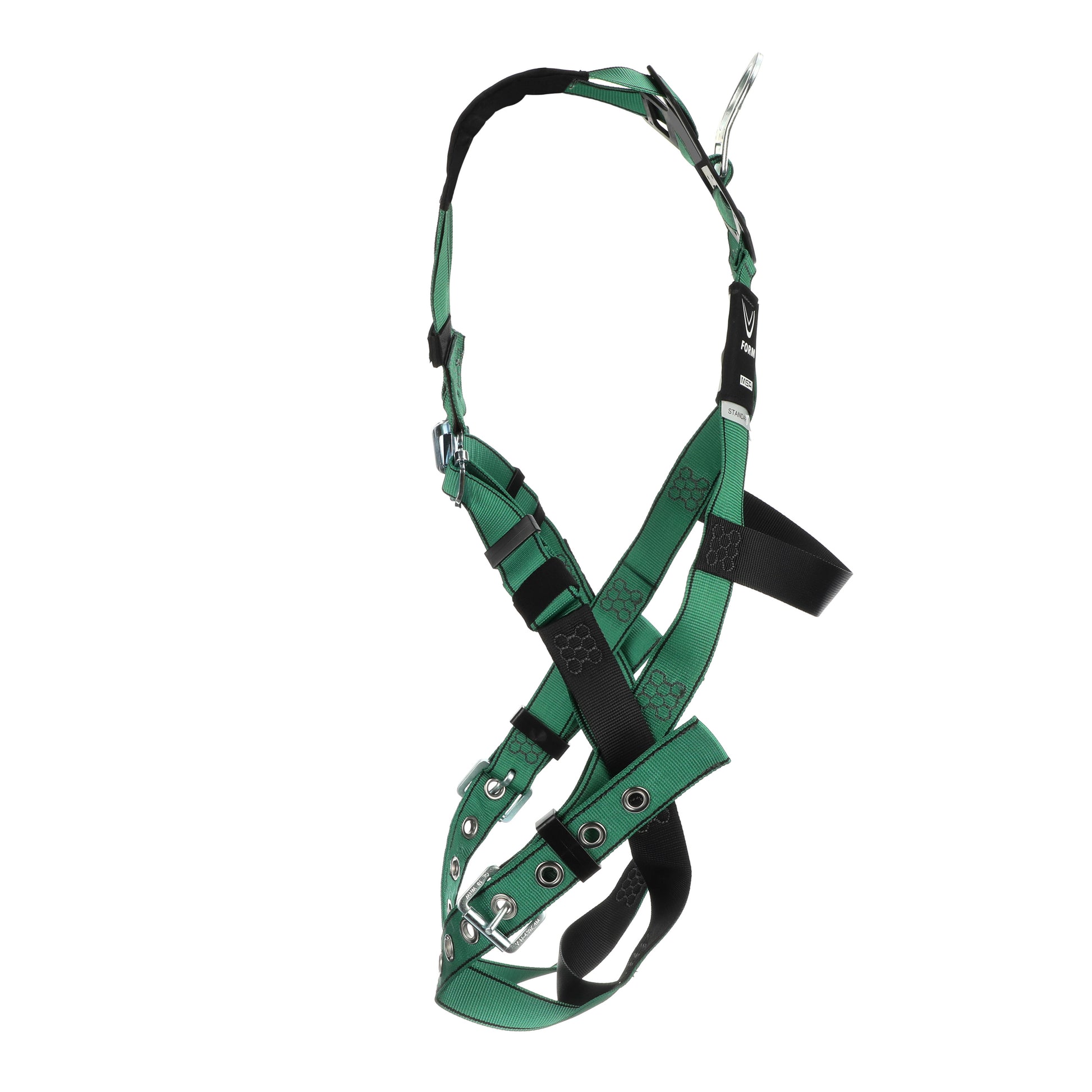 MSA V-FORM Harness w/Back D-Ring - Tongue Buckle Leg Straps - Super Extra Large - 10197201