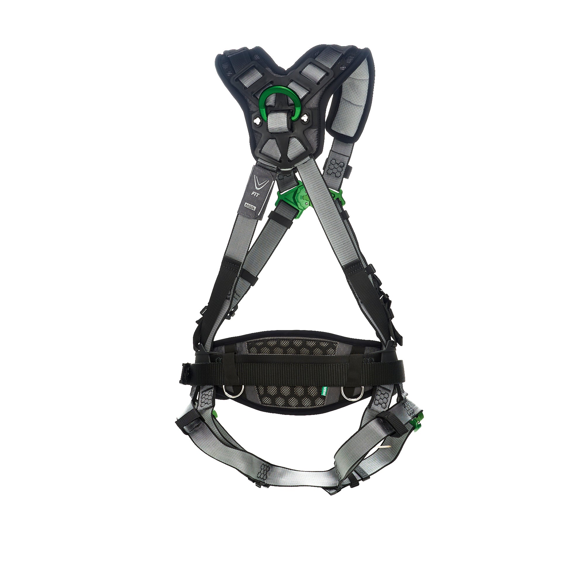 MSA V-FIT Construction Harness w/Back & Side D-Rings - Quick-Connect Leg Straps - Shoulder Padding - Super Extra Large - 10195136