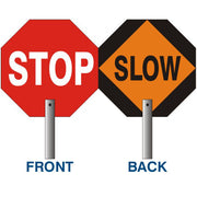 STOP SLOW 24” REFLECTIVE PADDLE SIGN - STOP SLOW 24” REFLECTIVE PADDLE SIGN, 24", Aluminum (.040) EGP Reflective