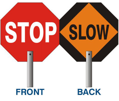 STOP SLOW 18” NON-REFLECTIVE PADDLE SIGN