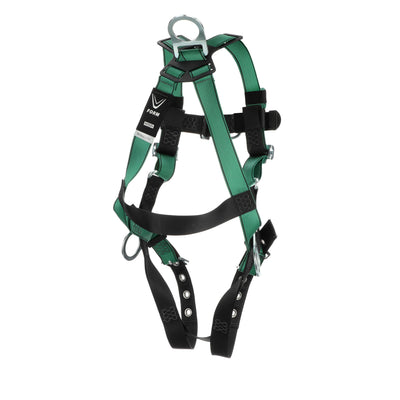 MSA V-FORM Harness w/Back, Front & Side D-Rings - Tongue Buckle Leg Straps - Super Extra Large - 10197209